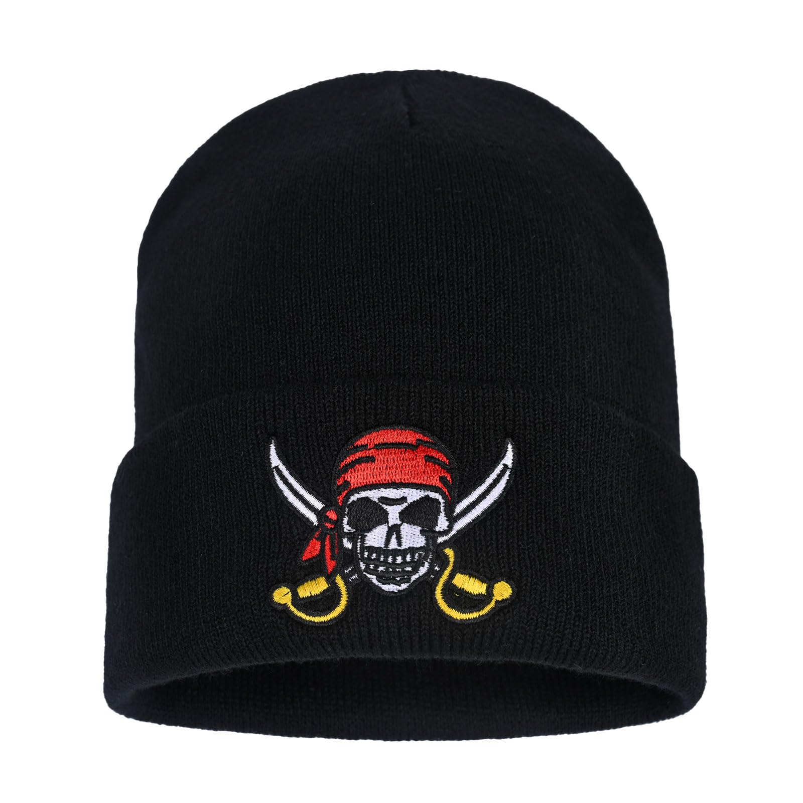 Embroidered Skeleton Beanie Hat Winter Stretch Knit Skull Cap for Men Women