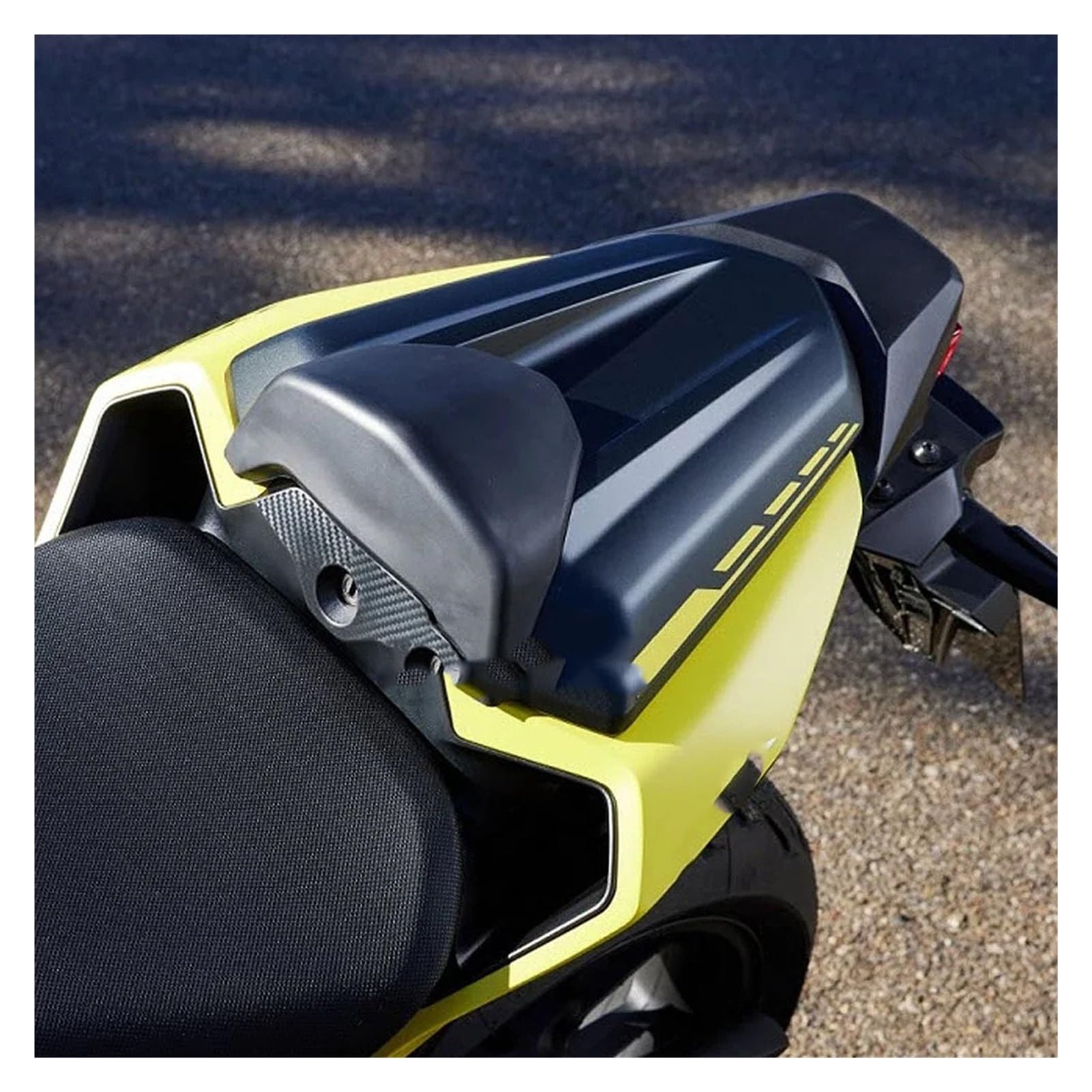 Motorradzubehör kompatibel mit Honda CB 750 Hornet 2023 2024: Soziussitzabdeckung, Heckverkleidung aus Kohlefaser(Matte Black Yellow)