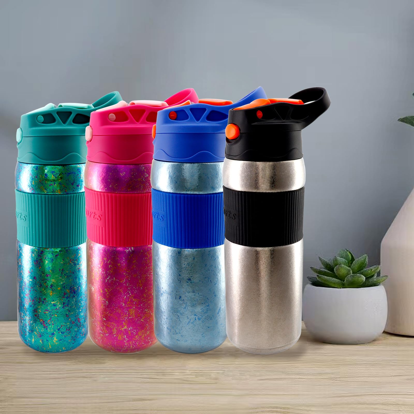 RISON-Titanium Borraccia termica in titanio, 420 ml, per esterni, campeggio, campeggio, a doppia parete, leggera, con cannuccia, per sport, ciclismo, escursionismo, picnic, arrampicata