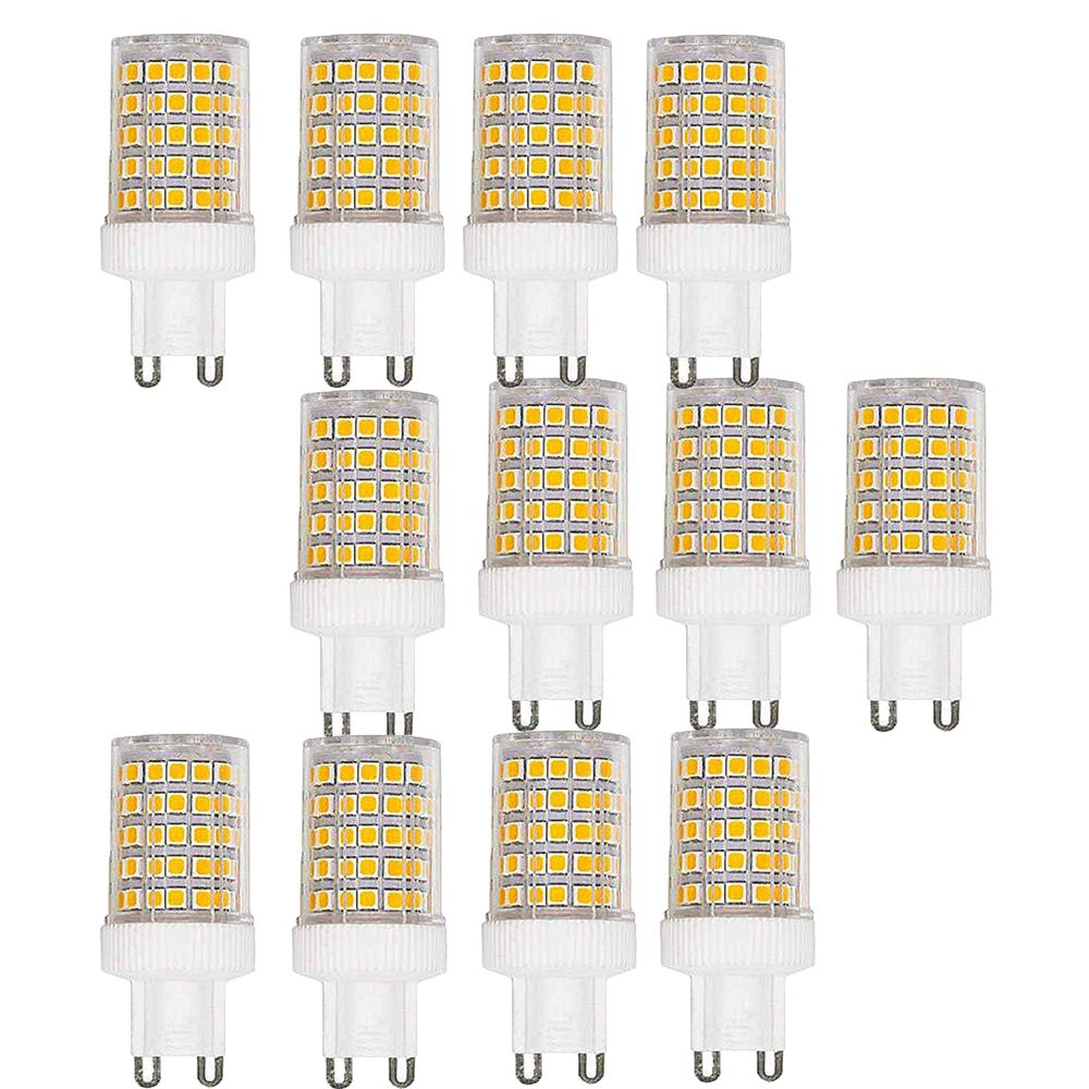 Bombillas led Paquete de 12 Bombillas LED G9 10 W, 1000 lúmenes, luz Blanca cálida, 3000 K, Repuesto for Base cerámica halógena no Regulable 100