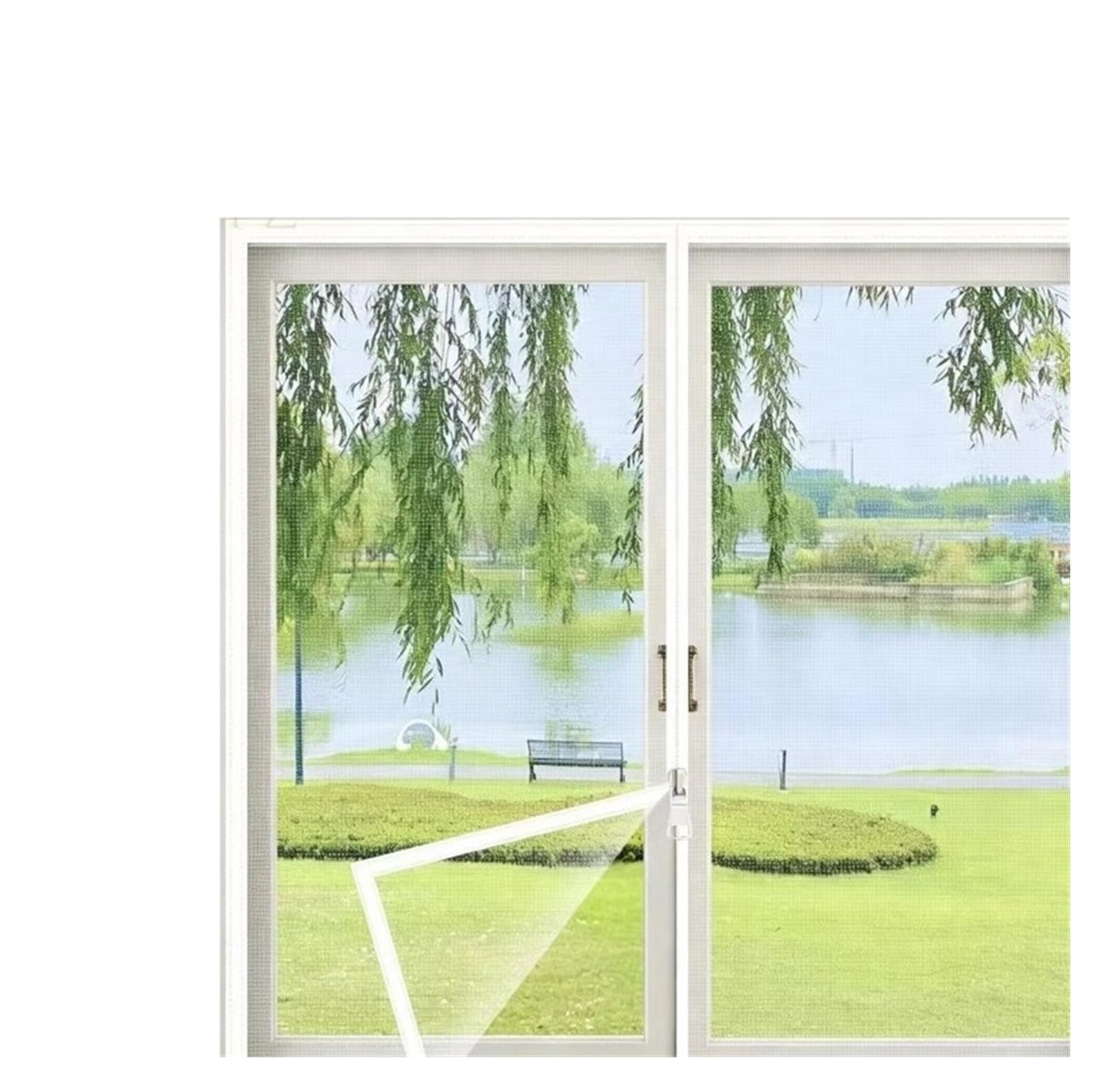 1PC Self Adhesive Breathable Mosquito Proof Indoor and Outdoor Home Window Protection White Screen(White-Width 140cm,Height 155cm)