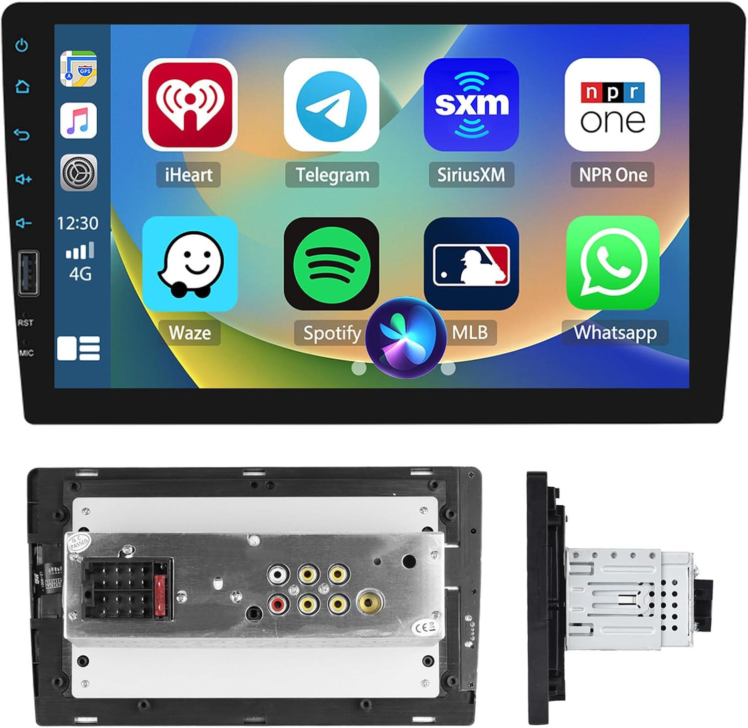 9 Inch Touchscreen 1 DIN Wireless Carplay Car Radio with Android Car Upgrade Car Radio with Bluetooth USB EQ FM AM SWC Mic Reversing Camera