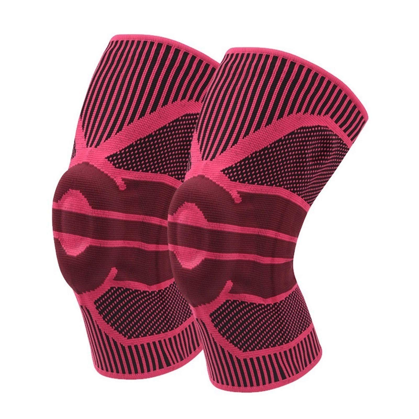 Ginocchiere da Trekking 2 Pezzi Ginocchiere in Pizzo Ginocchiere a Compressione Supporto articolare /3745(玫瑰,Medium)