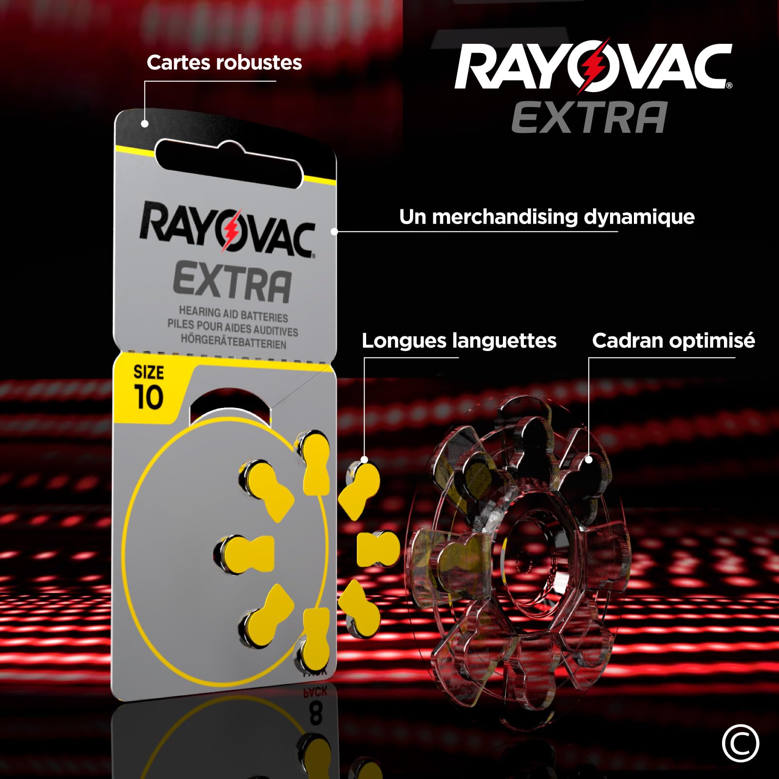 140 Rayovac Extra 10 Piles pour appareils auditifs - 10 blisters de 8 et 10 blisters de 6 Piles