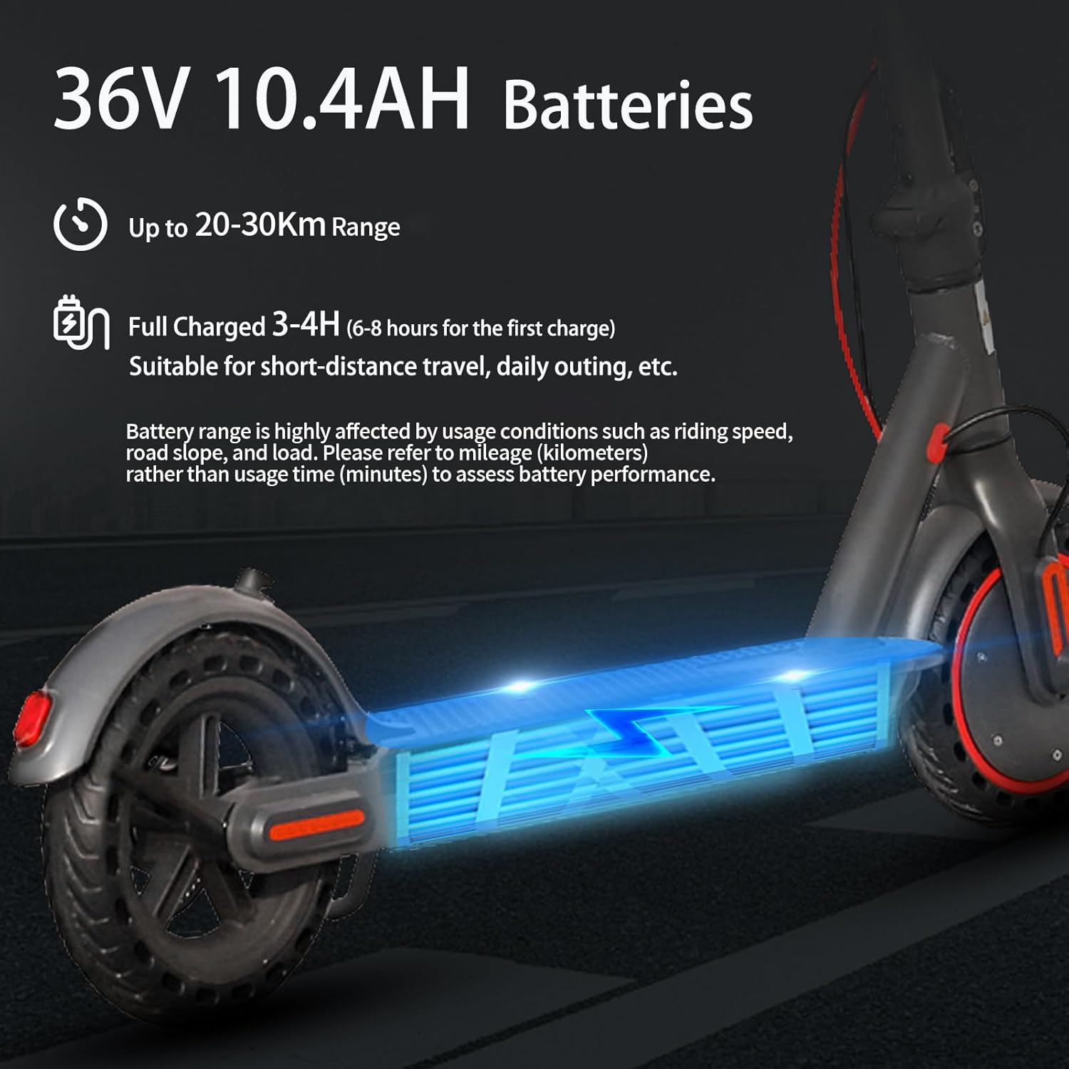 Close-up of the scooter's LED display showing speed, mileage, battery, and gear indicators.