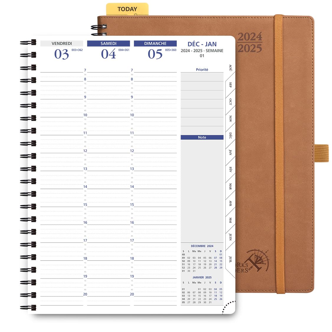 POPRUN Calendario 2024-2025 Planner officeproducts AWFLA4-BN