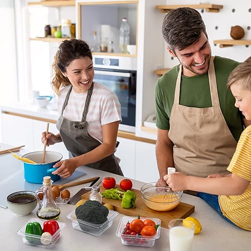 Miniatura 6 de Nuenen 8 recipientes de almacenamiento de alimentos de tamaño 1/6, 2.6 pulgadas de profundidad, plástico de policarbonato, transparentes, sartenes