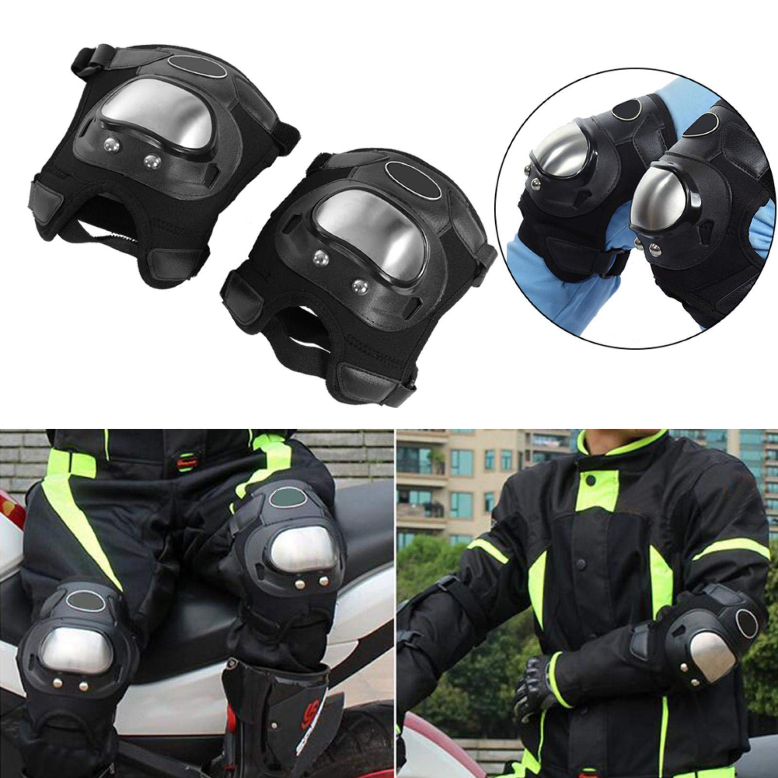 ginocchiere moto omologate + Ginocchiere di sicurezza Moto in acciaio inossidabile 2 pezzi Ginocchiere per adulti Set di armature protettive per stinco