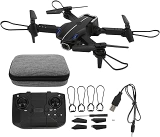 Drone para iniciantes Drone Quadcopter, Mini Dobrável Rc Drone com 4k Camera Rc Quadcopter para Adultos Suporte Drone de prevenção de obstáculos em três lados Kit de drones Fpv(Preto)