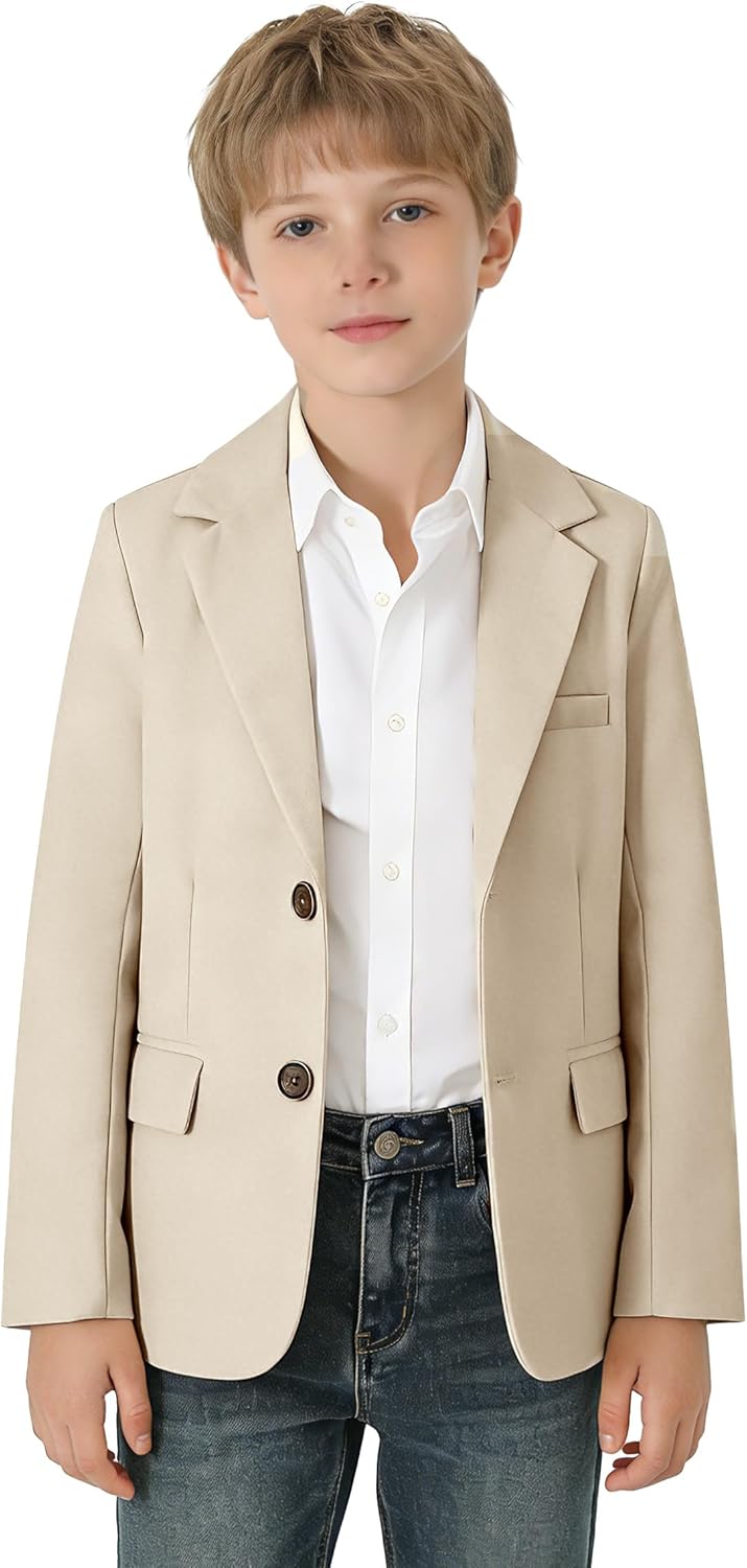 LOLANTA Boys Blazer Kids Suit Jacket Sport Coat Dress Outfits for Birthday Graduation Wedding Party