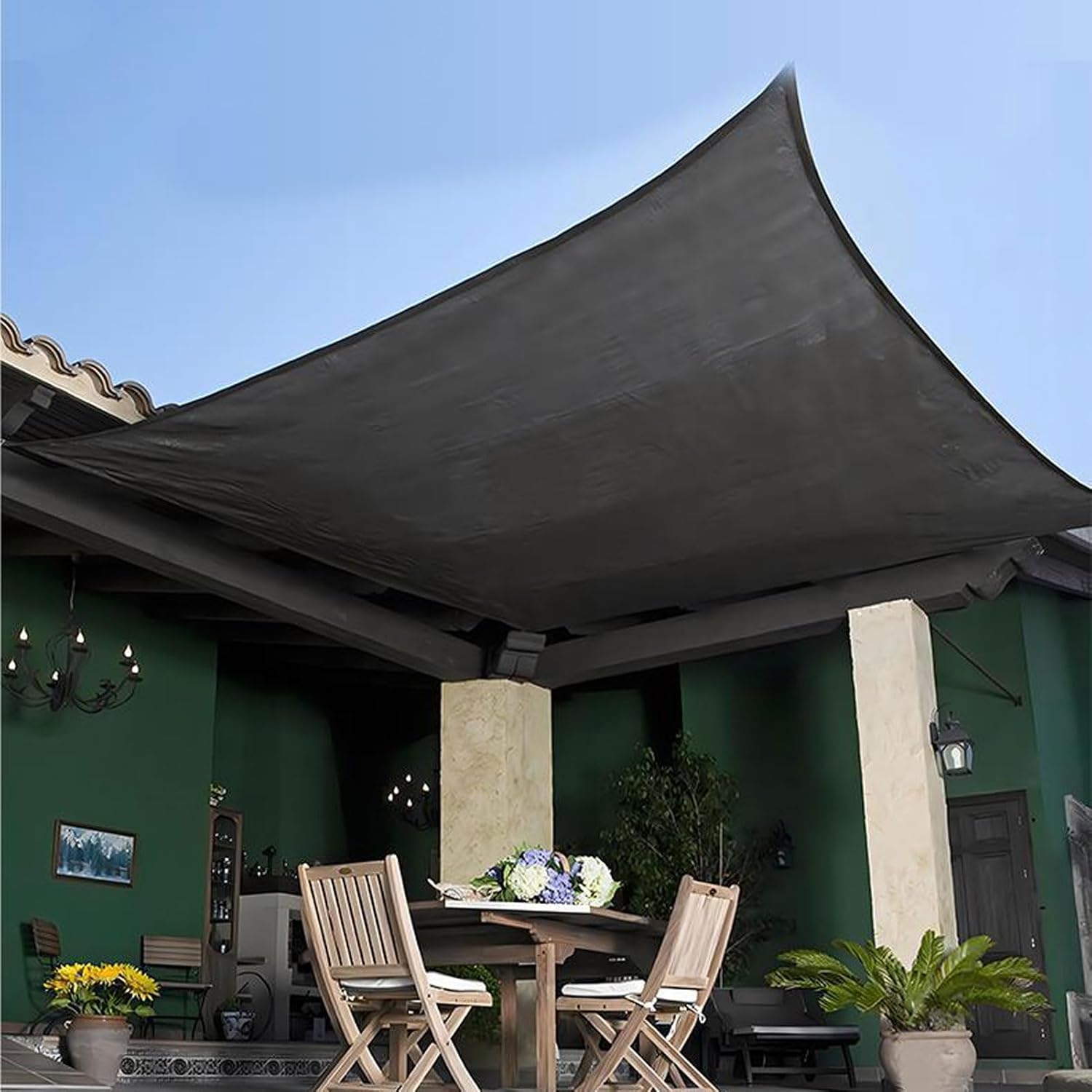 Sun Shade Netting Mesh 3x5m, Outdoor Sun Shade Cloth, Shading Net Greenhouse with Grommets, 80% Shading Rate Sunblock Shade Cloth for Garden Flower Plant, Sunblock Shade Net