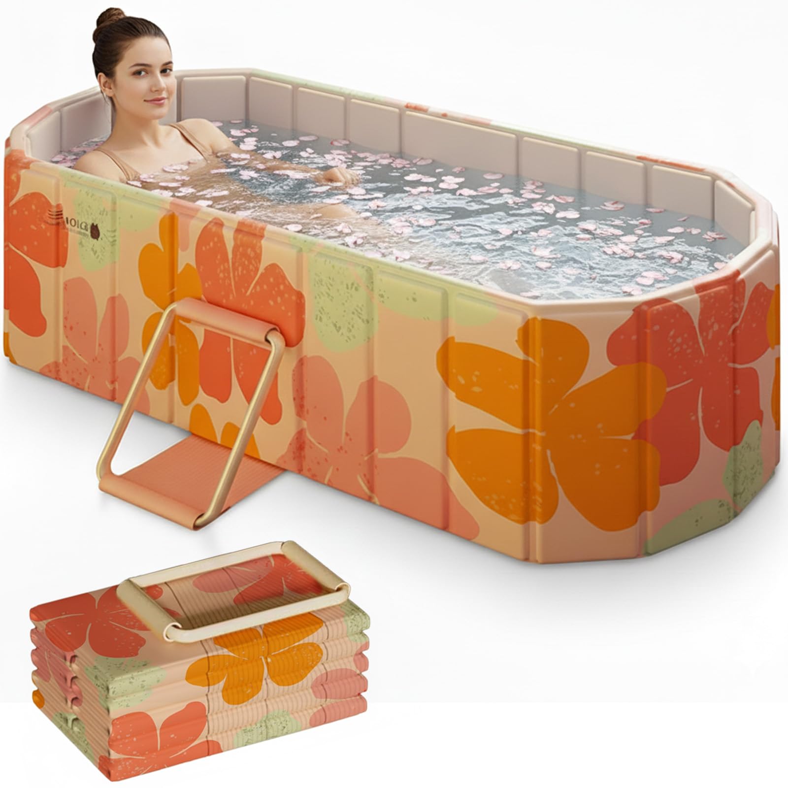 Vasca da bagno portatile per adulti – Vasca da bagno pieghevole non gonfiabile per il massimo comfort e relax, vasca da bagno in piedi Hot Ice per interni o esterni
