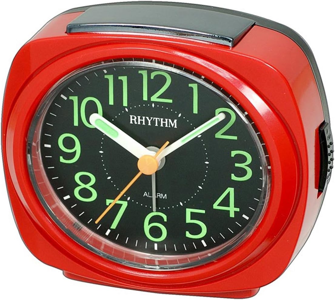 Rhythm Desktop Alarm Clock CRE848WR01, Red Metallic color 1