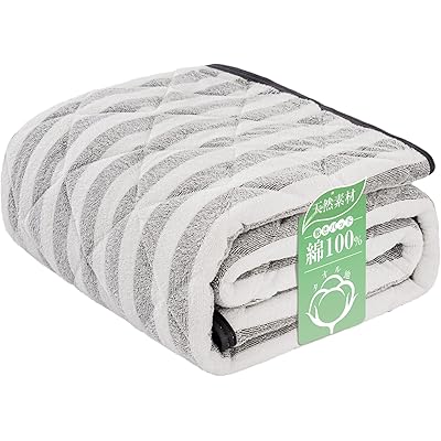 Matdeco 敷きパッド ダブル 綿100% ベッドパッド タオル地 【帝人マイティトップII中綿使用】抗菌・防臭・防ダニ加工 吸湿速乾 オールシーズンで使え …