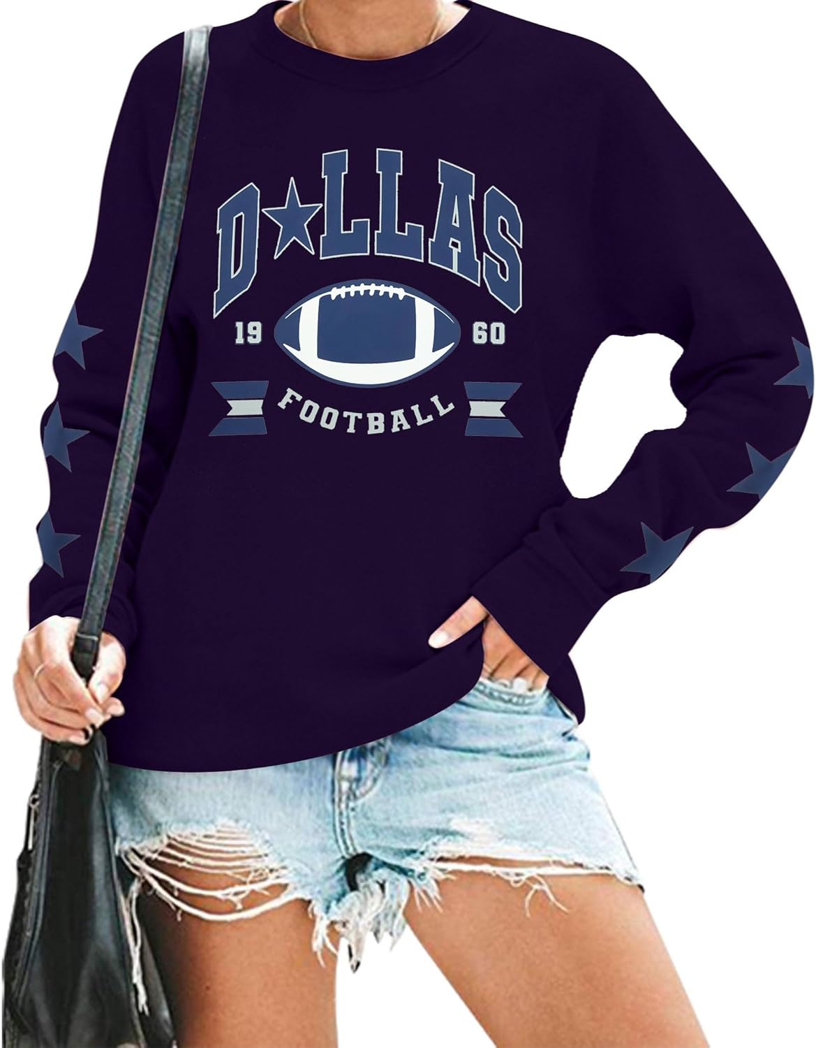 FAYALEQ Football Sweatshirts for Women Game Day Long Sleeve Shirts Football Graphic Pullover Sweatshirt Crewneck Casual Tops - Image 5