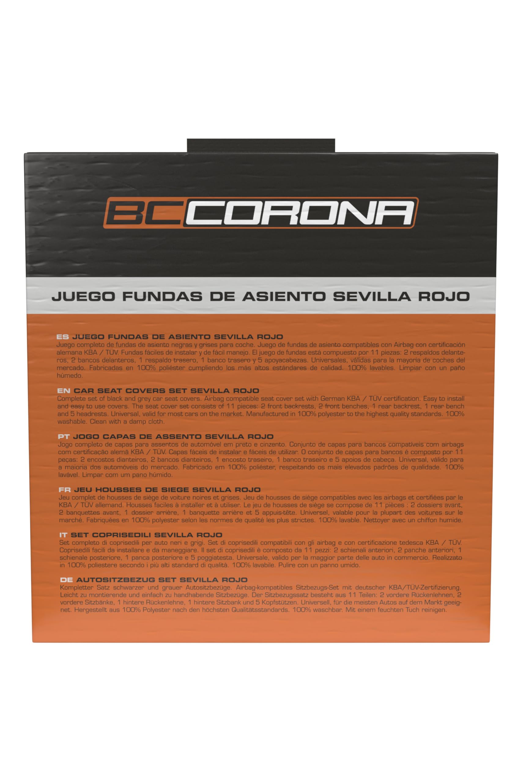 BC Corona FUK10411 Sevilla Juego de Fundas, Color Rojo