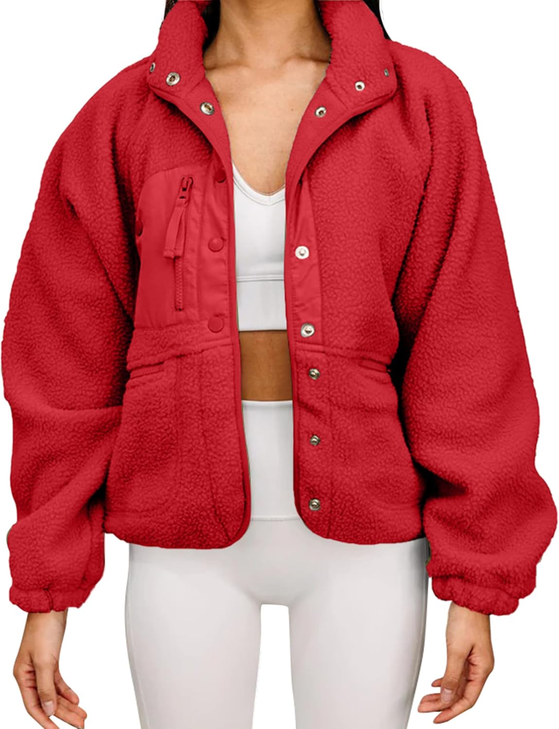 Aoang Womens Winter Coats Casual Lapel Long Sleeve Fleece Faux Fur Jacket