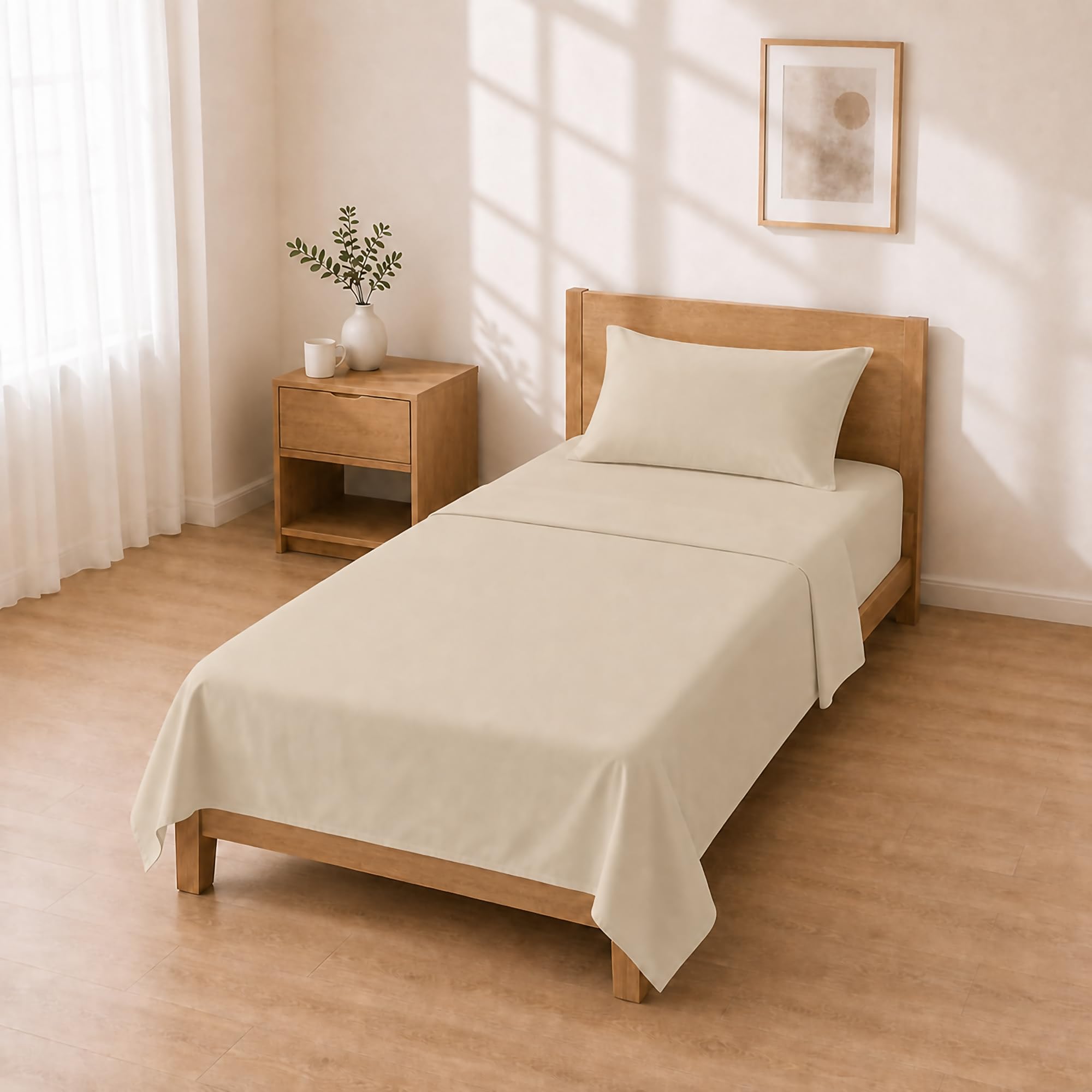 Microfibre Bedding Set 120 x 200 + 30 / 180 x 280 + 50 x 80 cm 1 Piece, Beige