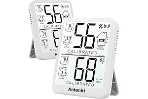 2 Pack of Antonki Room Thermometer Hygrometer Indoor: Compact Humidity Gauge and...