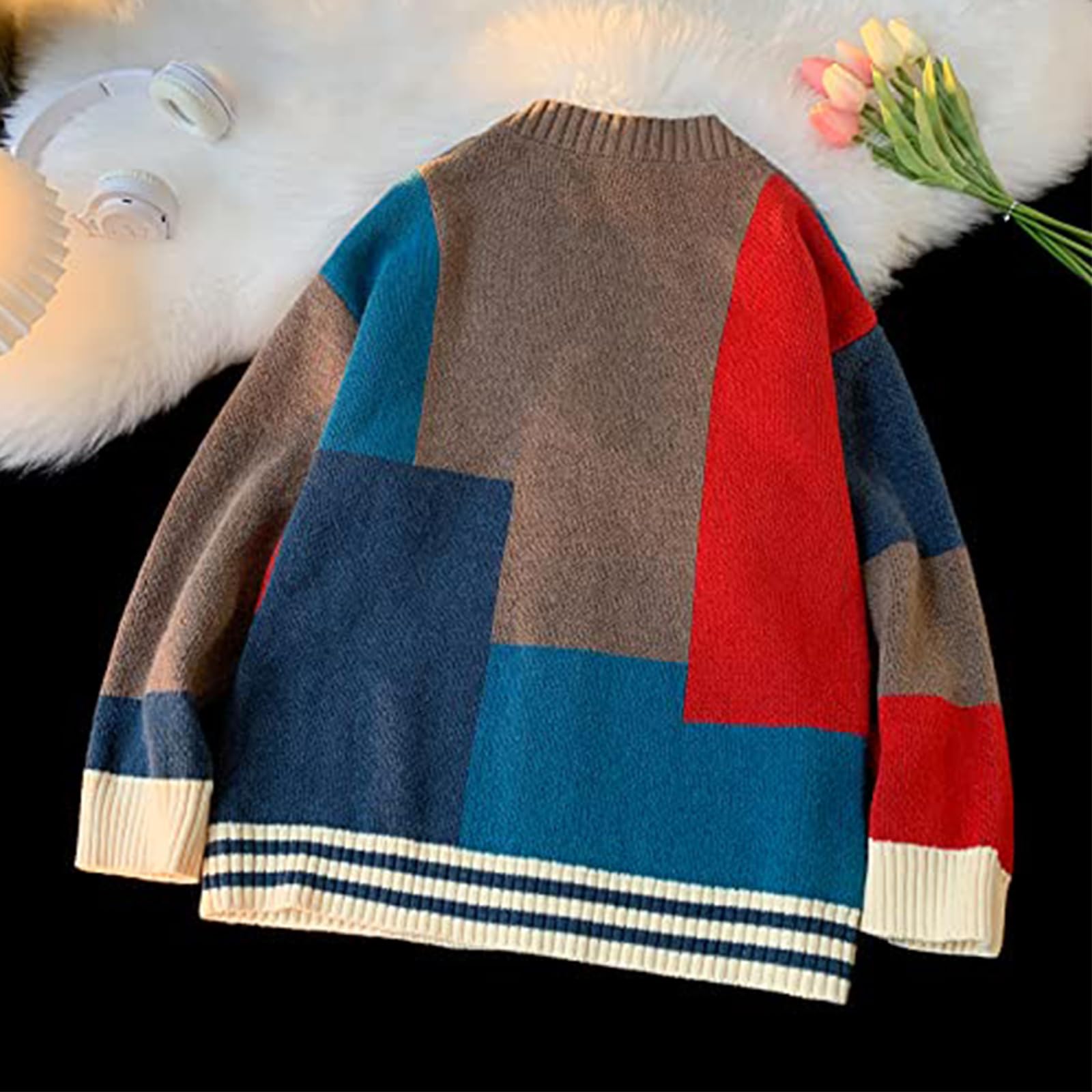 GURUNVANI suéter de la Chaqueta para los Hombres de Punto suéteres de Manga Larga con Botones