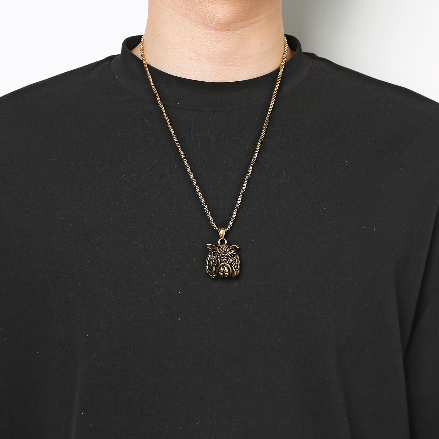 AsAlways Animal Necklace for Men Stainless Steel Pet Pendant Jewelry Gift