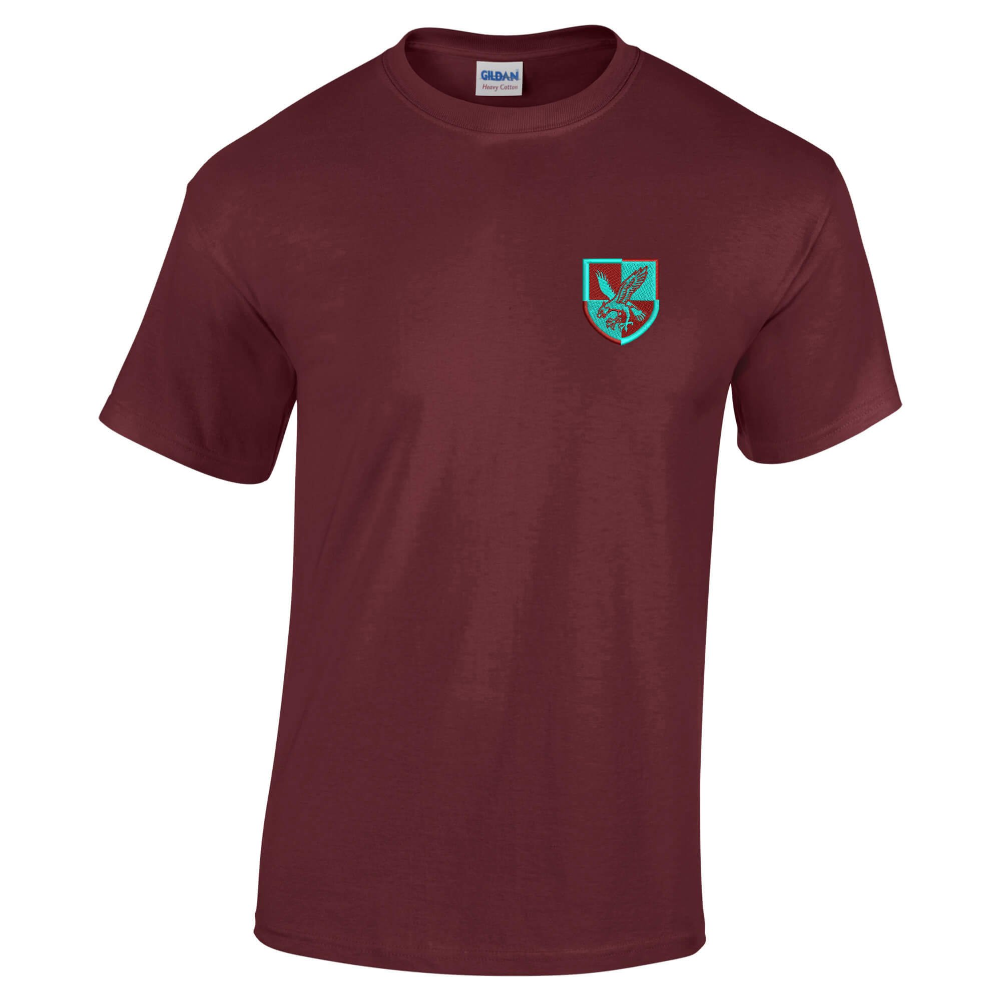 Pineapple Joe's Men's Burgundy 16 Air Assault Brigade Embroidered T-Shirt - Medium