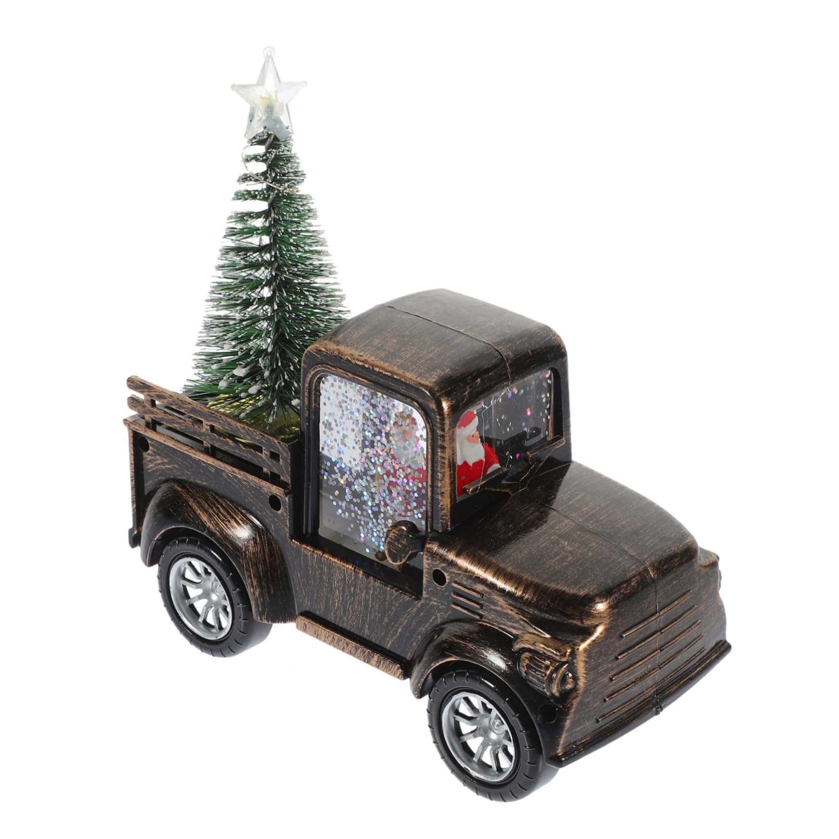 Mini Decorazione Di Babbo Natale A Forma Di Trattore Statua Di Natale Luminosa Per Bambini E Bambine Da Tavolo Con Paillettes Decorazioni Natalizie