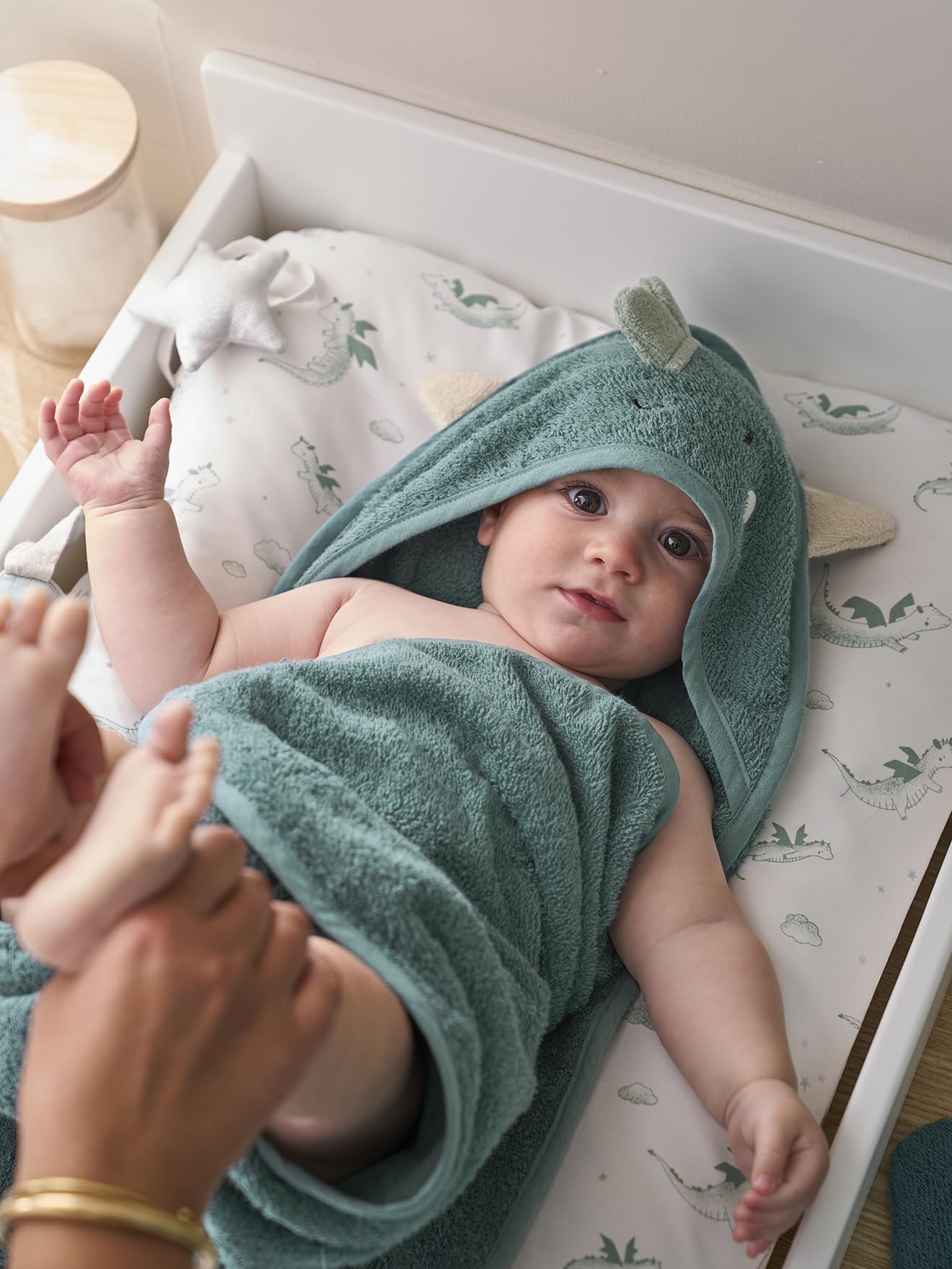 VERTBAUDET Cape de bain et gant DRAGON