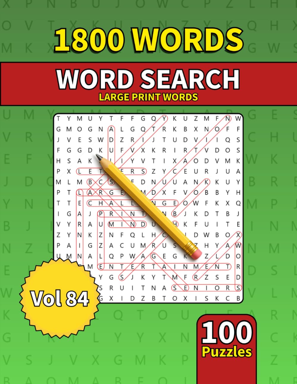 Large Print Word Search Book for Adults: 1800 Words - 100 Puzzles - Varied Themes - Perfect for Adults, Seniors & Teens - Vol 84