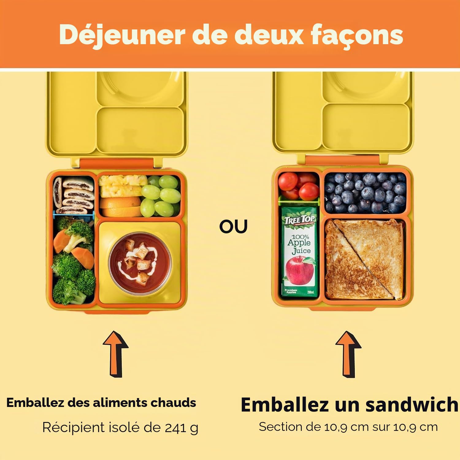 Omie 66FC09 Box Boîte à déjeuner Bento pour enfants, plastique, soleil