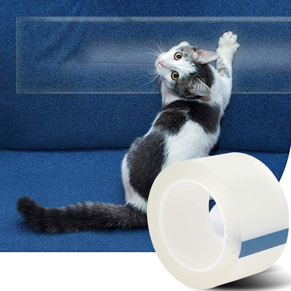 Cat Anti Scratch Tape Anti Scratch Cat Traning Tape Samoprzylepna Odporna na zarysowania Ochrona mebli Taśma do ćwiczeń dla kotów na sofę, drzwi, stół, meble (M)
