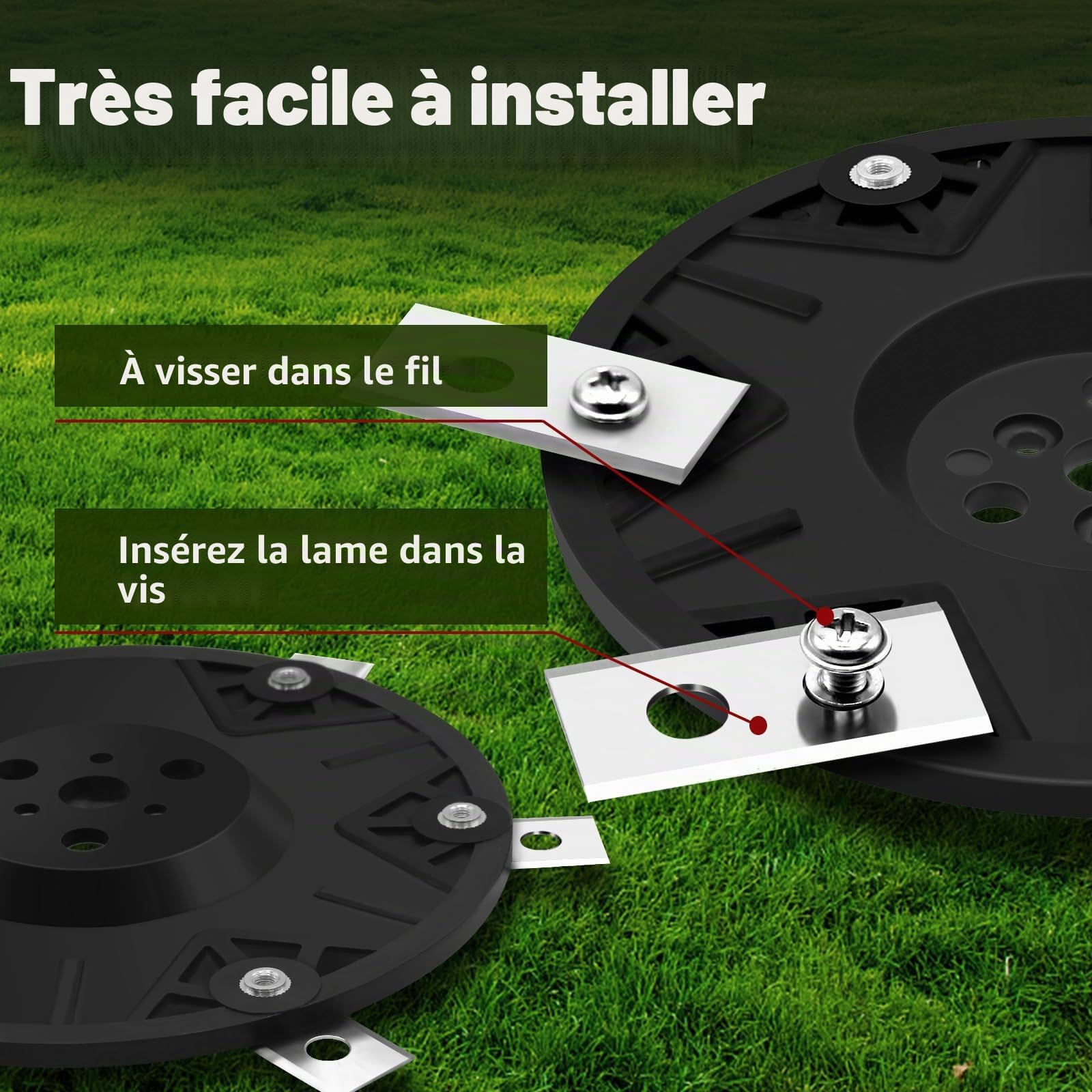 Disque à 6 Lames Compatible avec Worx Landroid, M500 M700 WR167E WR141E Vision M600, Disque Lame en Fibre de Verre avec 6 Lames, Disque Lame pour Robot Tondeuse à Gazon