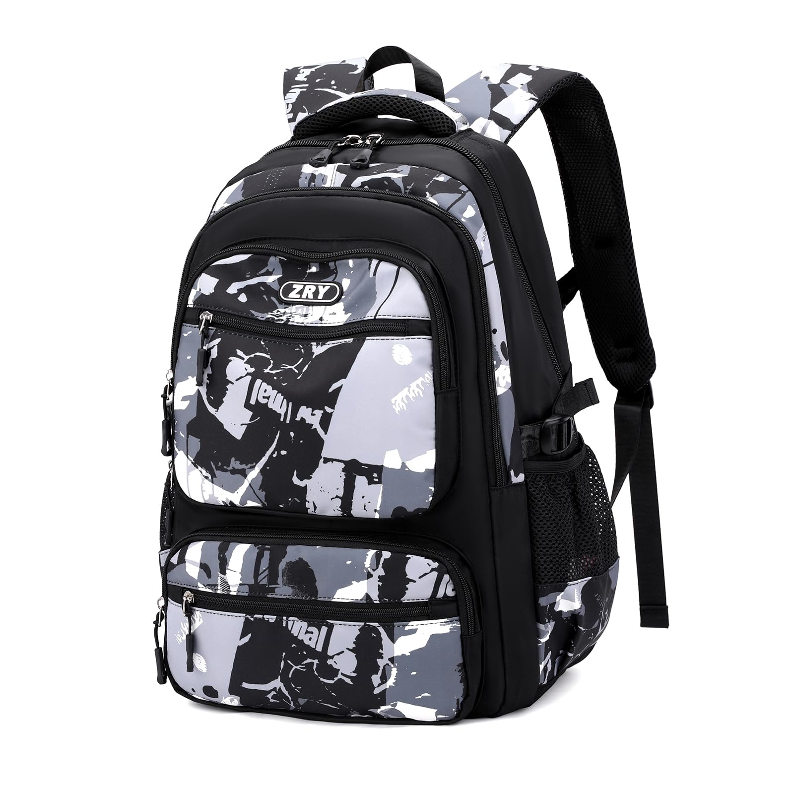Amythe Mochila Escolar para Niño Adolescentes de 10 a 18 años - Informal, Elegante y Ligera - Mochila Colegio para Portátil de 15,6" para Secundaria, Instituto y Viajes -Negro