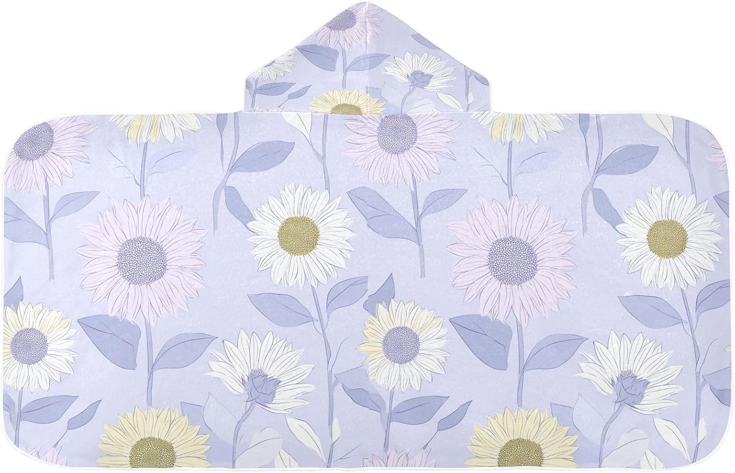 Kid Beach Towel Sunflower Pastel Purple Lavender Bath Robe Lightweight