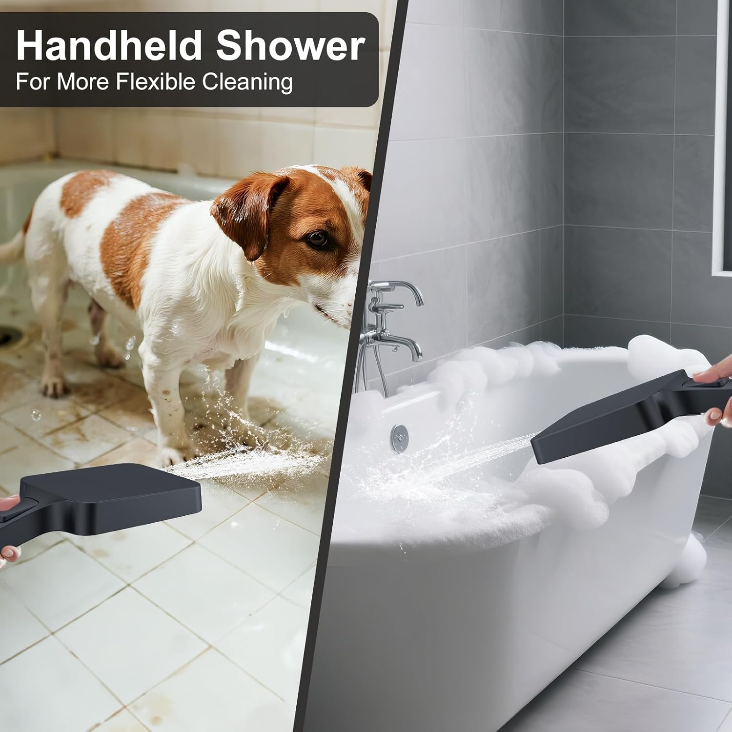 Matte Black 13-Inch Rainfall Shower System - Premium Shower Head & Handheld Sprayer, Complete Bathroom Set with Faucet Mixer Trim Kit & Valve - Image 6