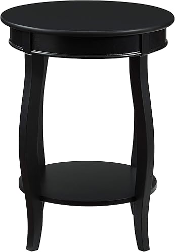Miniatura 20 de Powell Furniture Mesa redonda con estante, color negro