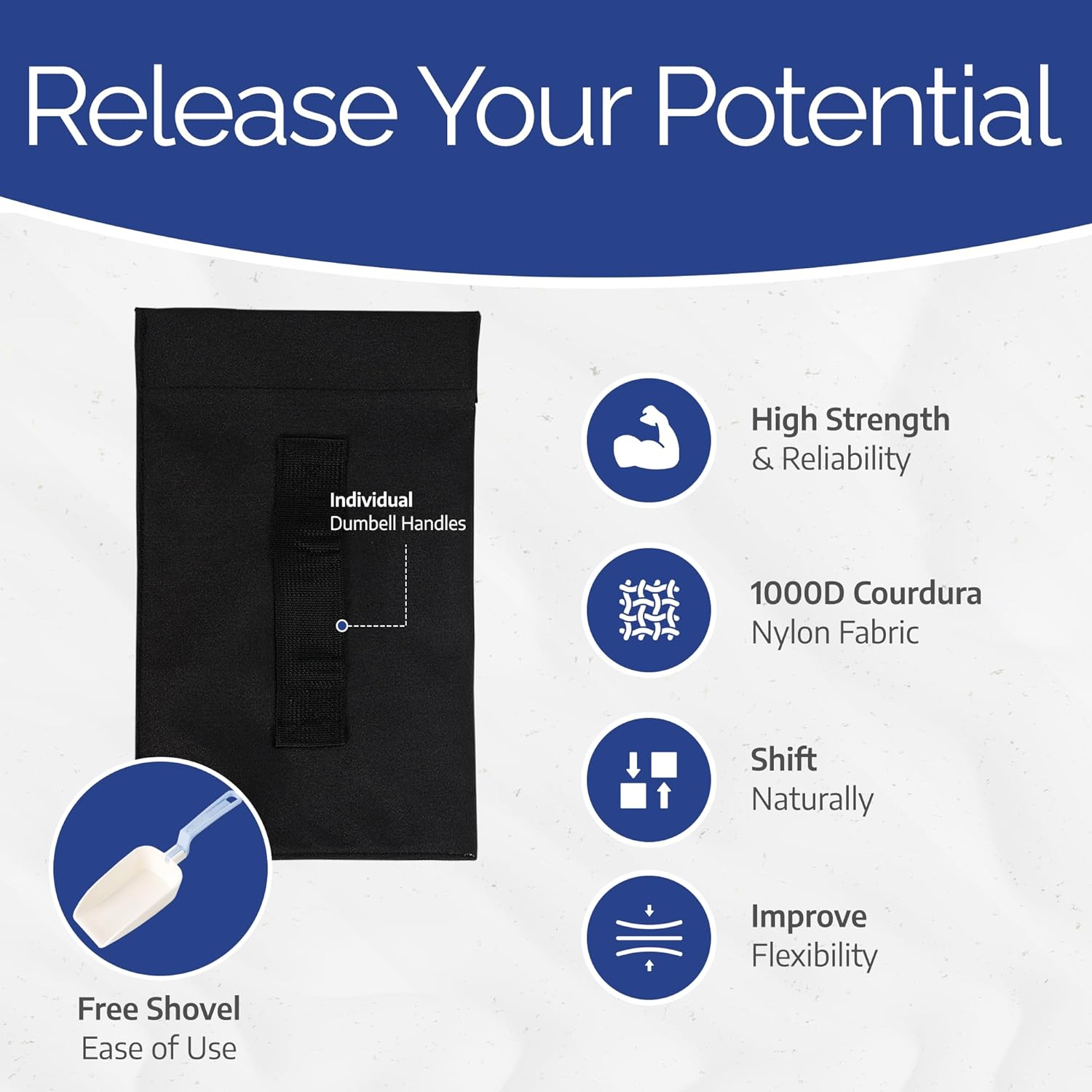 APEX FLOW Sandbags for Working Out – 1000D Nylon Weighted Training Bag with 4 Inner Sandbags, 8 Handles – Adjustable 40lb Sand Bag for Weight Training, Fitness, and Travel