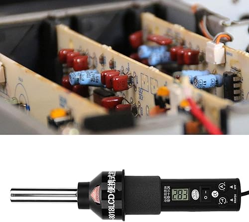 Miniatura 4 de Pistola de aire caliente digital, mini pistola de tubo termorretráctil de 450 W con pantalla LCD y boquillas, flujo de aire de temperatura ajustable