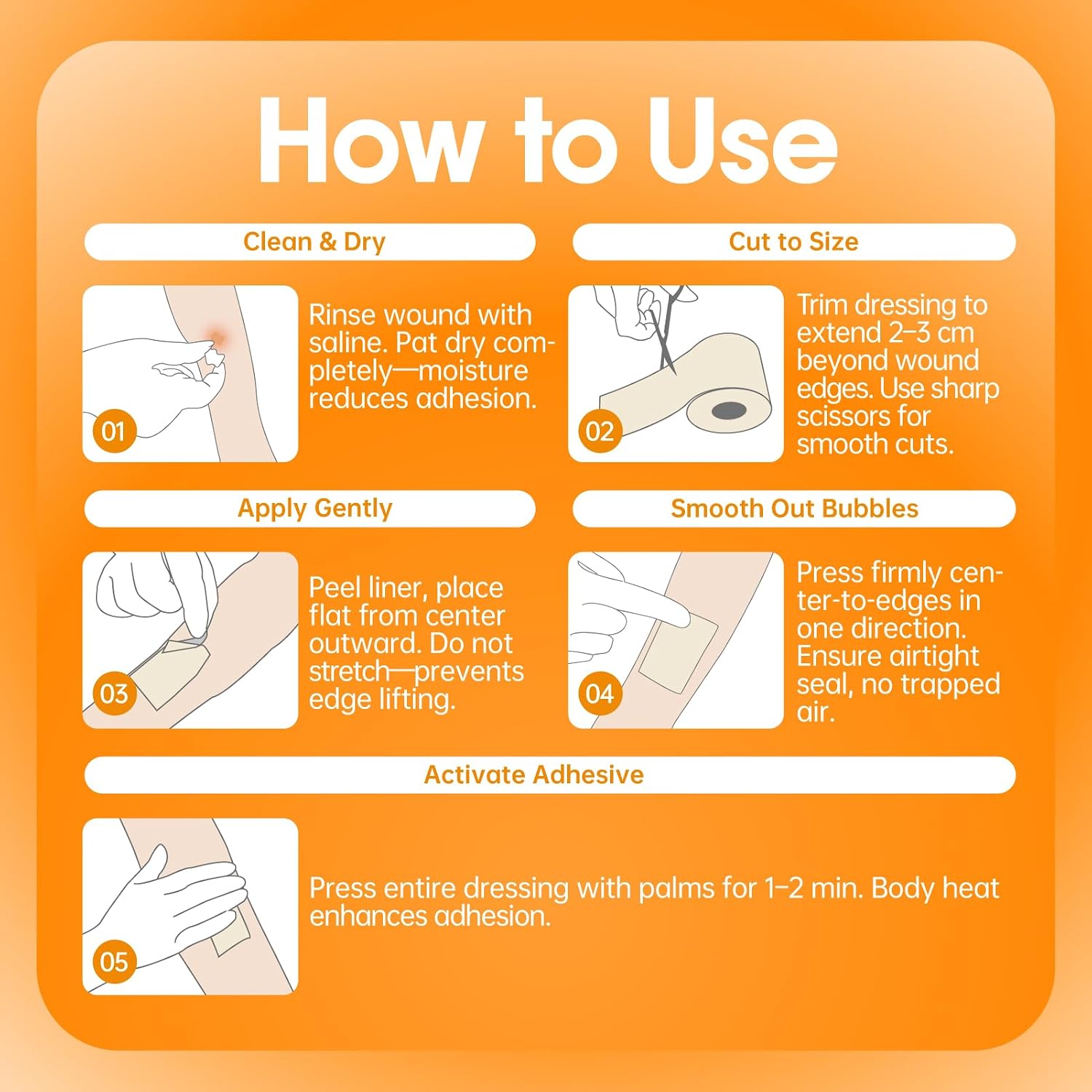 Carbou Hydrocolloid Roll 2inx16ft - Waterproof & Highly Absorbent Hydrocolloid Tape & Bandages, Self-Adhesive Cut-to-Size Rolls for Wound Care, Blister, Acne Care, Medical Skin Protection