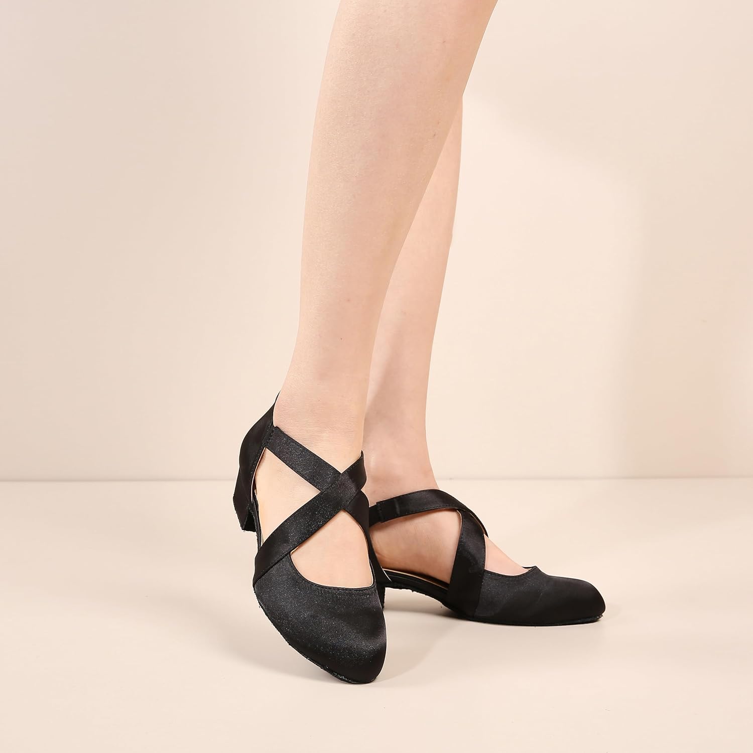 Ballroom Dance Shoes Salsa Latin Dancing Shoes Women for Social Beginner Closed Toe 1 1/2 inches Heels S14 - Image 5