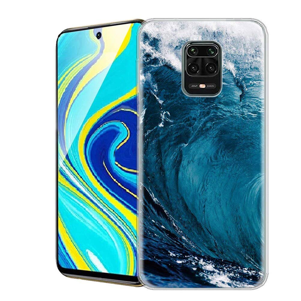 Yoedge Phone Case Designed for Xiaomi Redmi Note 9s, Clear Silicone Shockproof TPU Transparent with Sea Sky Pattern Anti-Scratch Bumper Back Cover for Xiaomi Redmi Note 9 Pro Max / 9 Pro / 9s, 21