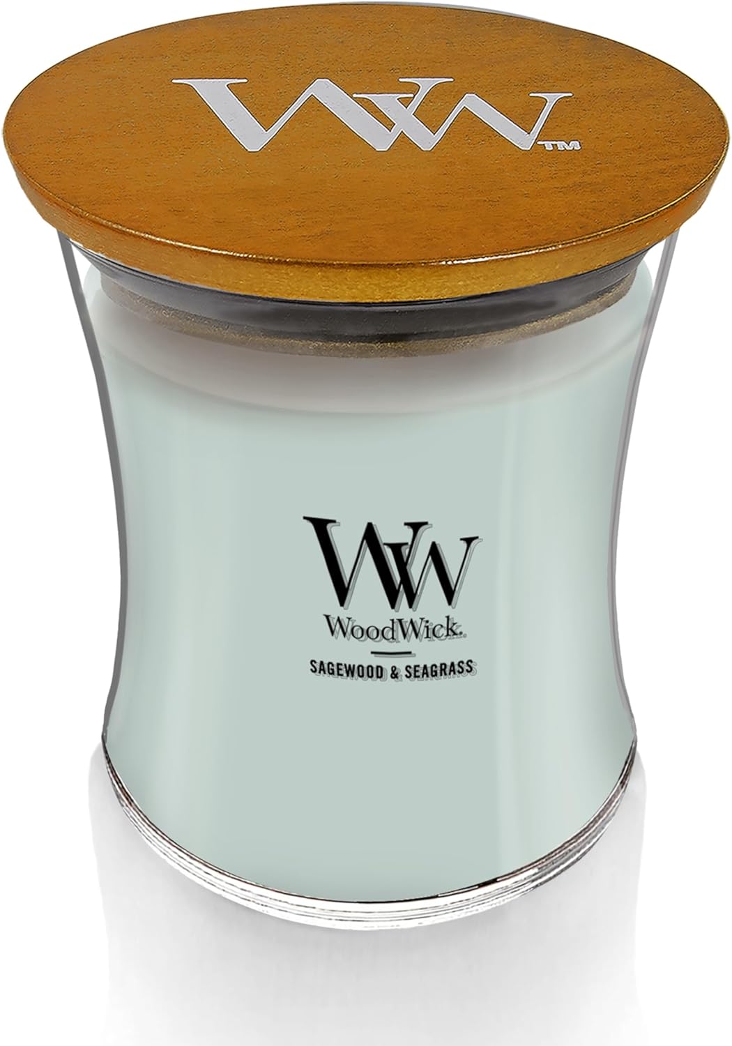 WoodWick Sagewood & Seagrass Gifts for Women and Men, 9.7 oz Medium Hourglass Candle with Crackling Wick - Image 2