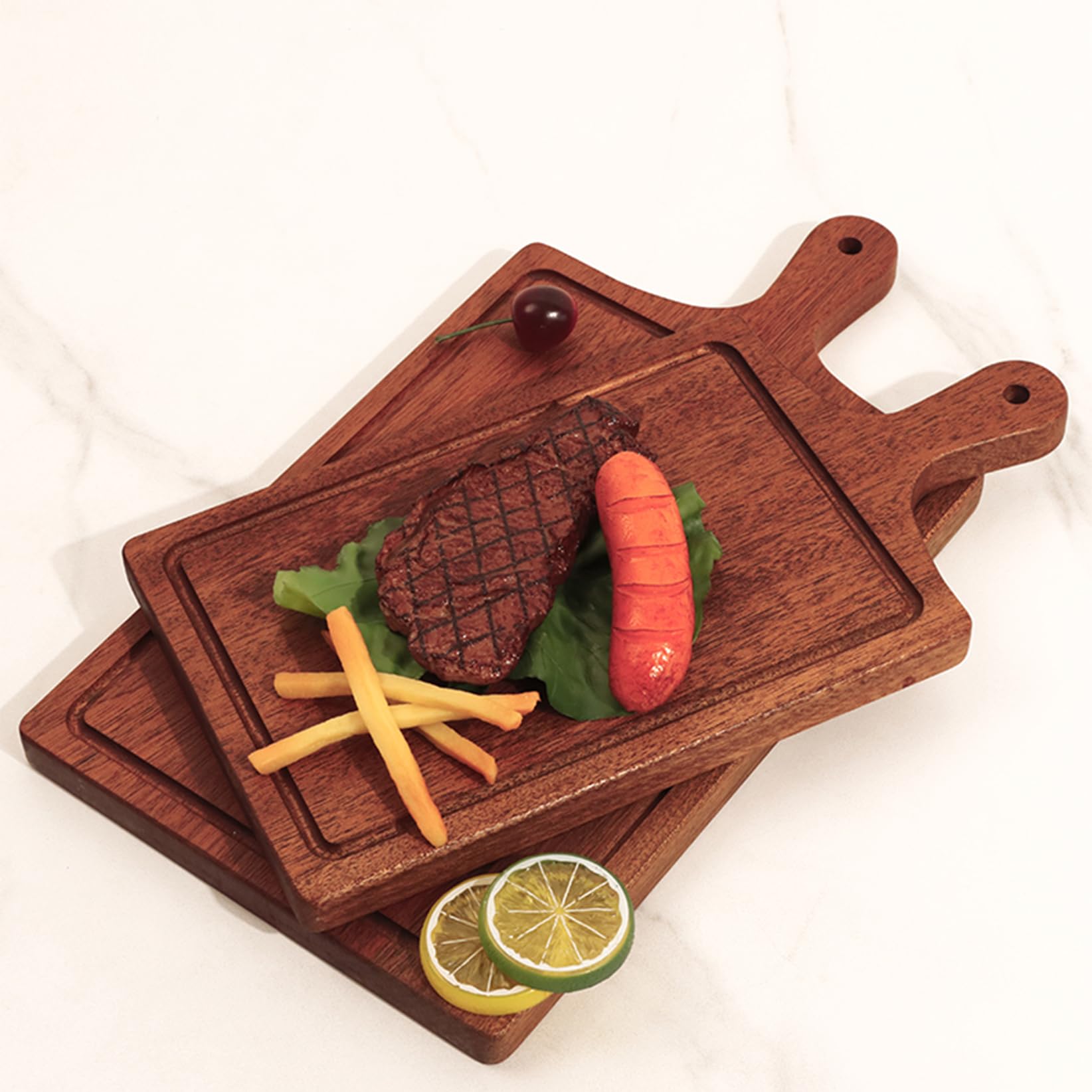 Deska do krojenia sera i pizzy z uchwytem, brązowa deska do krojenia, różne rozmiary (18 x 35 cm) – idealna do rozrywki, trwałe, eleganckie akcesoria kuchenne