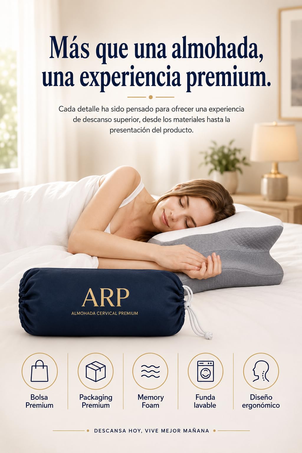 A R P Almohadas Cervicales para Dormir, Almohada Japonesa, Mejor Almohada Cervical