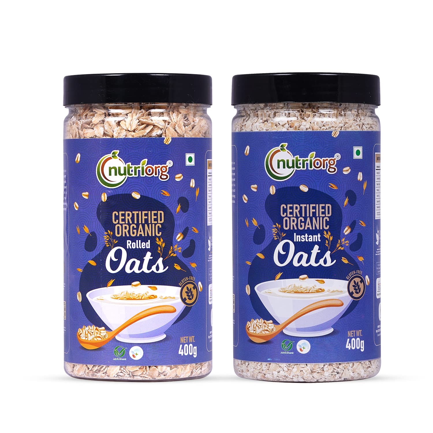 Nutriorg Organic Rolled & Instant Oats, 400g (Combo Of 2) | For Weight Loss | Fiber and Protein Rich | Healthy Breakfast (B07JMFMBG9) Amazon Price History, Amazon Price Tracker