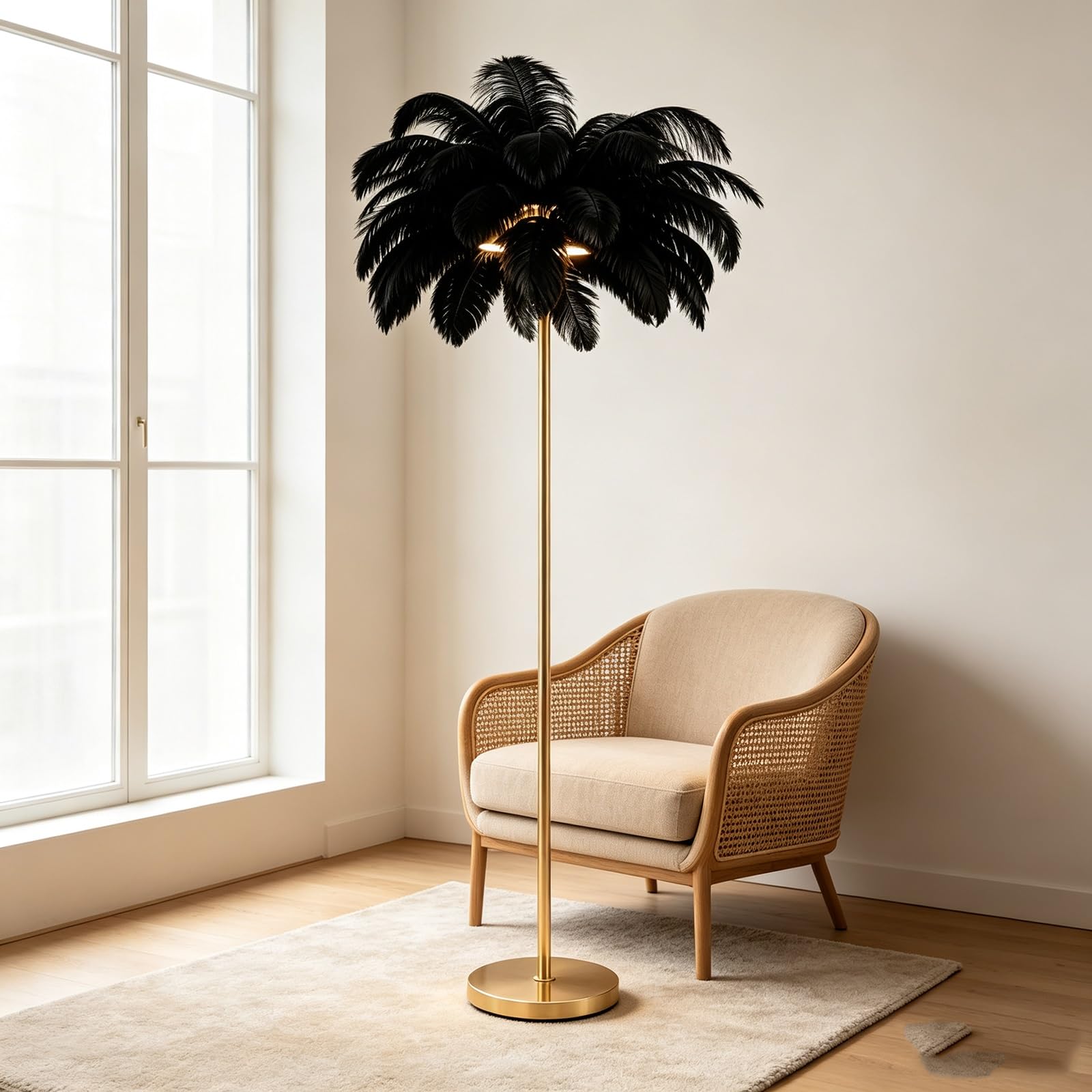 LCNDKF Luxury Feather Standing Floor Lamp