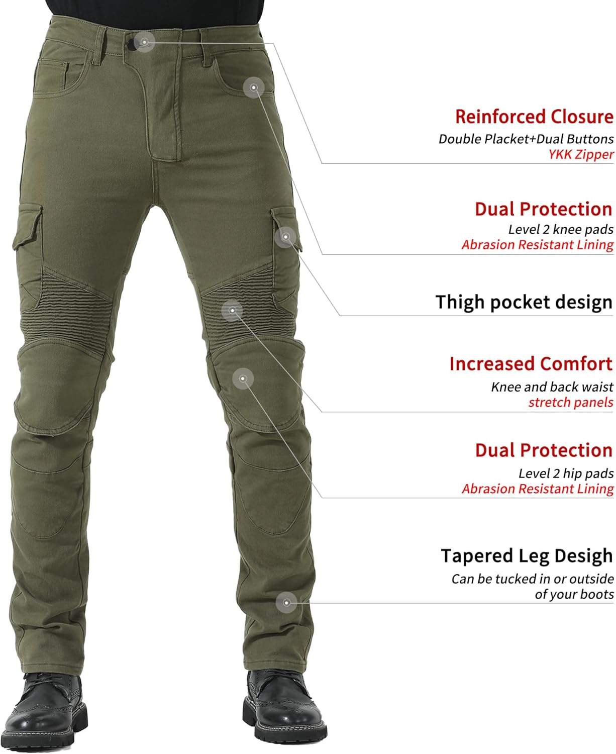 CTBQiTom Motorcycle Pants for Men with Protective Lining for Motocross Motorbike Dirt Bike Jeans CE Armored Riding Pants - Image 3