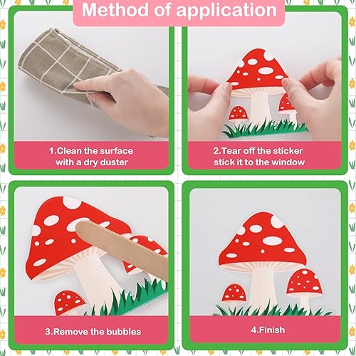 Miniatura 4 de 112 piezas de 9 hojas de calcomanías de ventana de primavera con diseño de flores de mariposa de doble cara calcomanías de ventana de abeja para