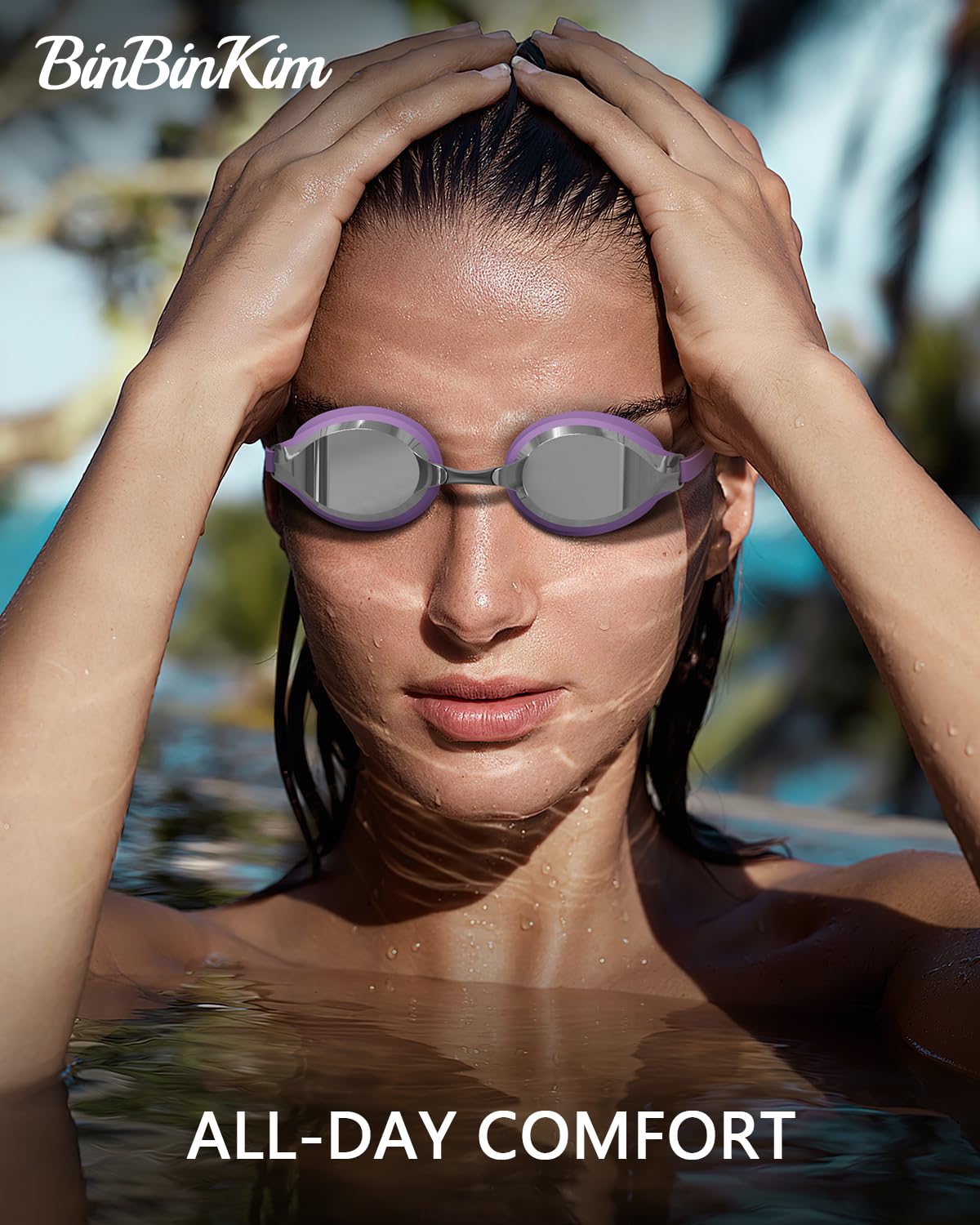 Occhialini da nuoto per adulti e ragazzi, 180°, visione chiara, anti appannamento/UV, senza perdite, per uomini e donne