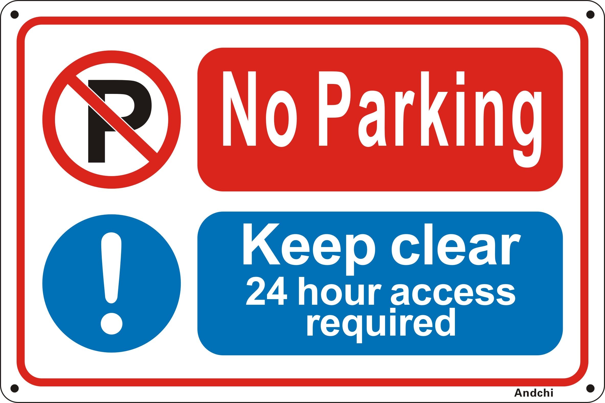 2pcs No Parking Signs at Entrances and Exits Aluminium Parking Prohibited Sign 20x30cm Safety Signage for Outdoor Road Community - Image 2
